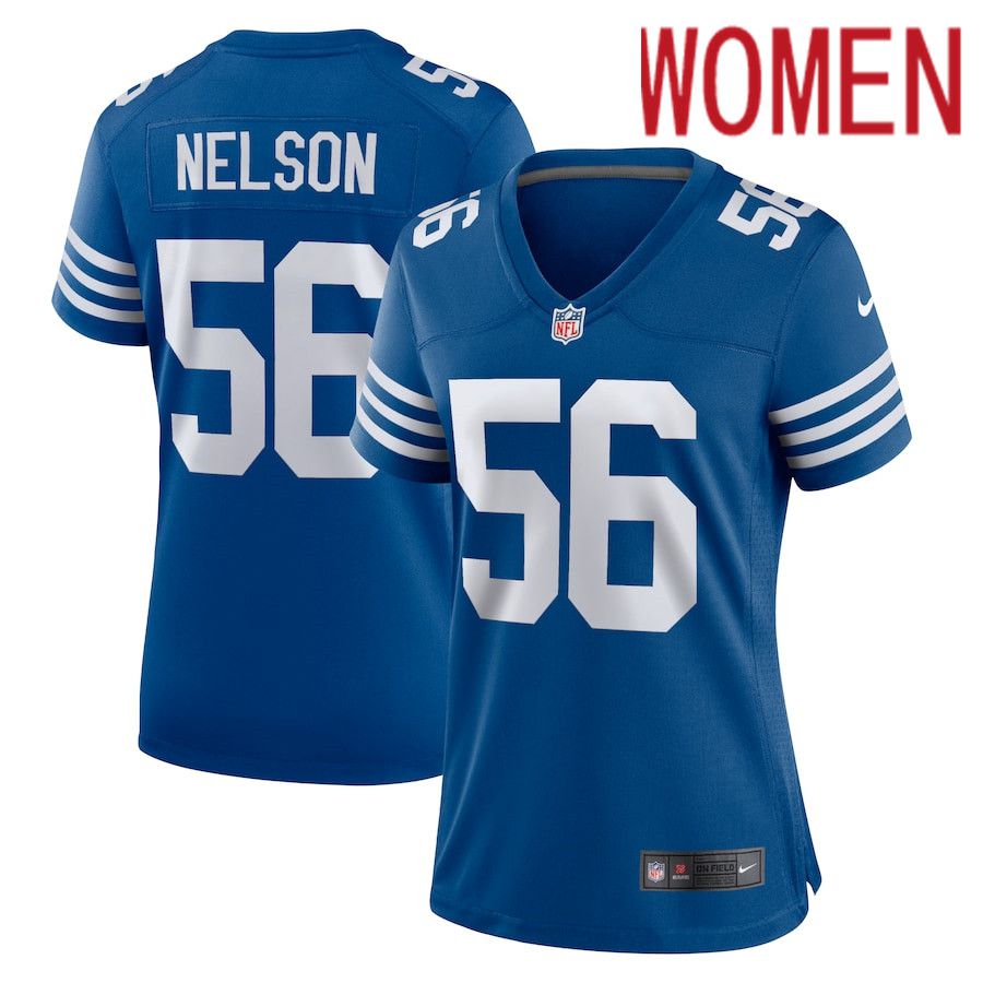 Women Indianapolis Colts #56 Quenton Nelson Nike Royal Alternate Game NFL Jersey->women nfl jersey->Women Jersey